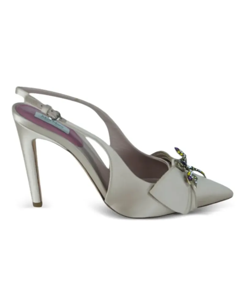 Max Mara Bussola Slingback-Pumps 110mm - Weiß Weiß