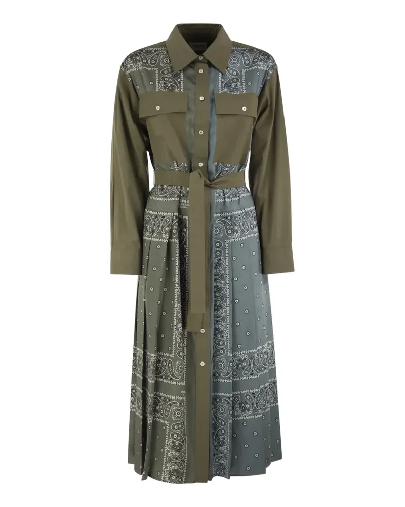 Max Mara Midikleid mit Print - Grün Grün