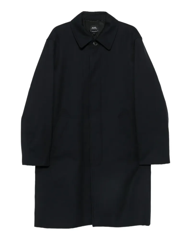 A.P.C. concealed-button coat - Blau Blau