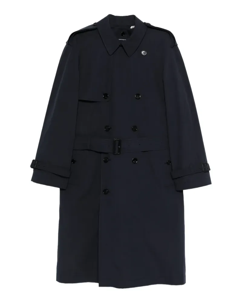 Burberry belted double-breasted coat - Blau Blau