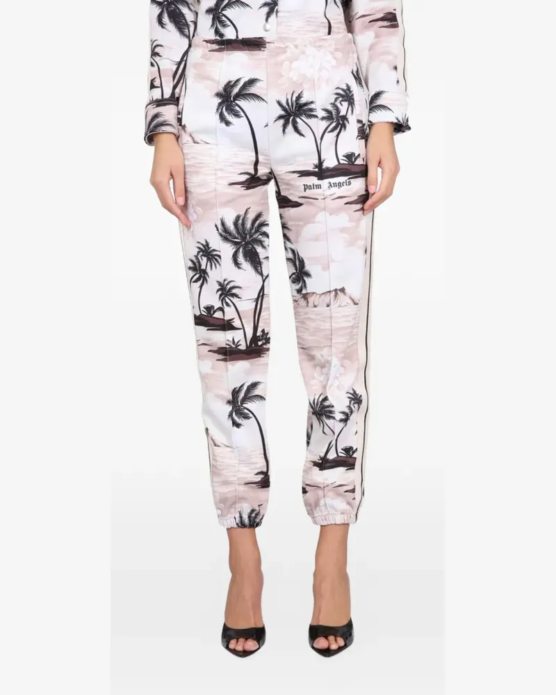 Palm Angels island print trrack pants - Nude Nude