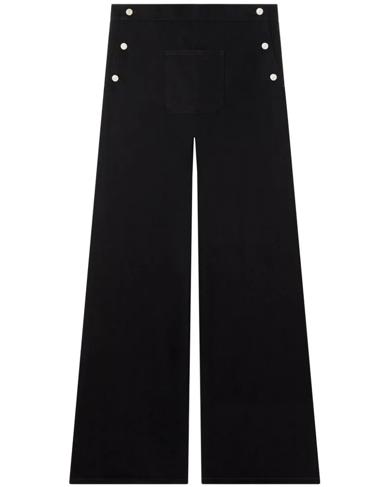 Courrèges Hose mit weitem Bein - Schwarz Schwarz