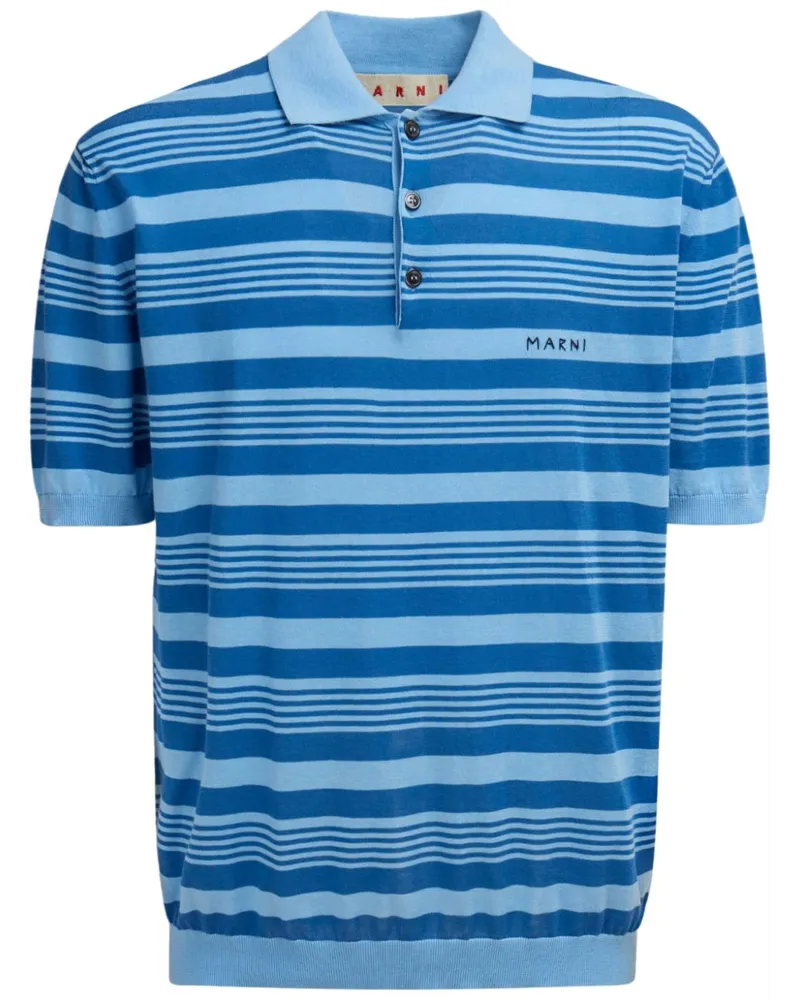Marni Gestreiftes Poloshirt - Blau Blau