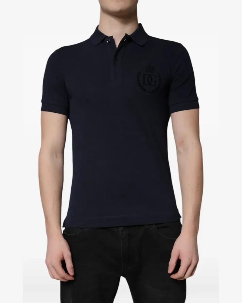 Dolce & Gabbana Poloshirt mit Logo-Stickerei - Blau Blau