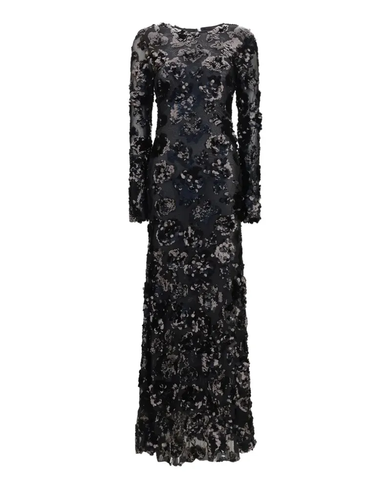 NISSA sequin-embellished open-back maxi dress - Schwarz Schwarz