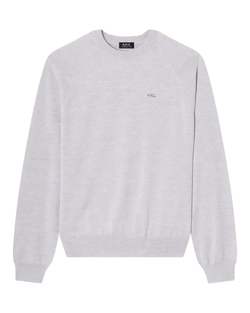 A.P.C. raglan-sleeve logo-embroidered sweater - Grau Grau