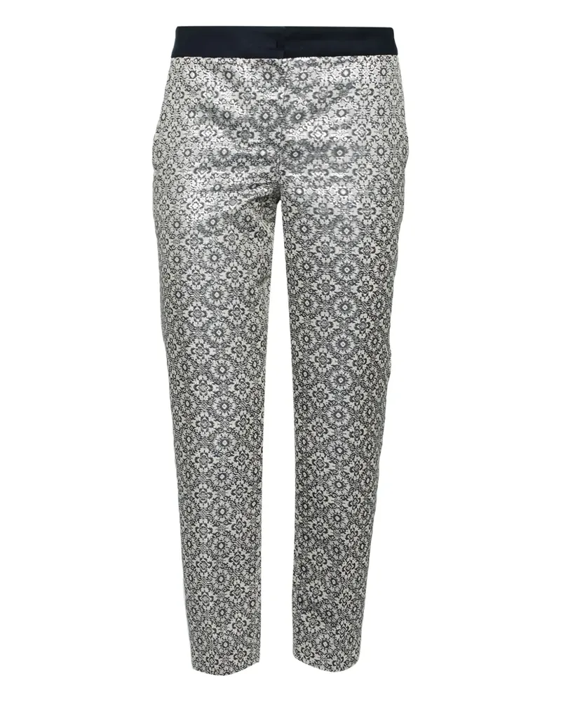Max Mara printed slim trousers - Silber Silber
