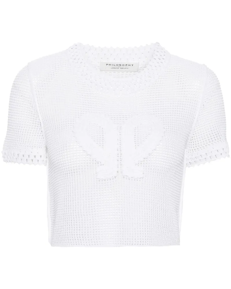 Philosophy Di Lorenzo Serafini Cropped-Top mit Schleife - Weiß Weiß