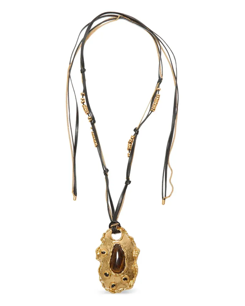 Maliparmi Halskette aus Leder - Gold Gold