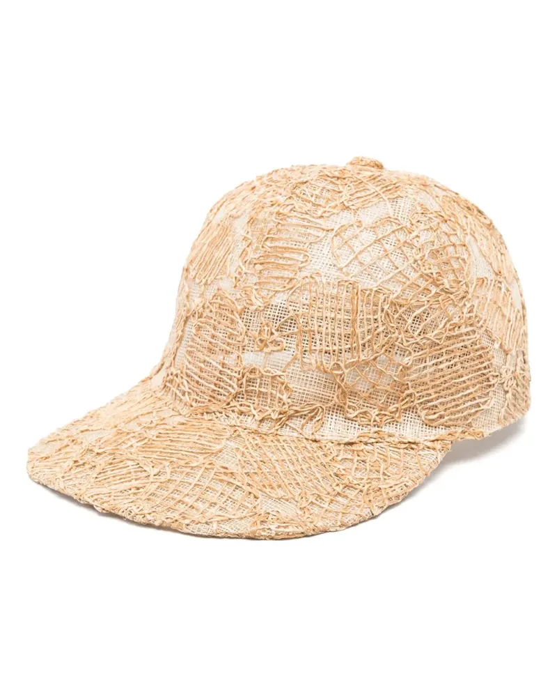 Ermanno Scervino Baseballkappe aus Raffiabast - Nude Nude