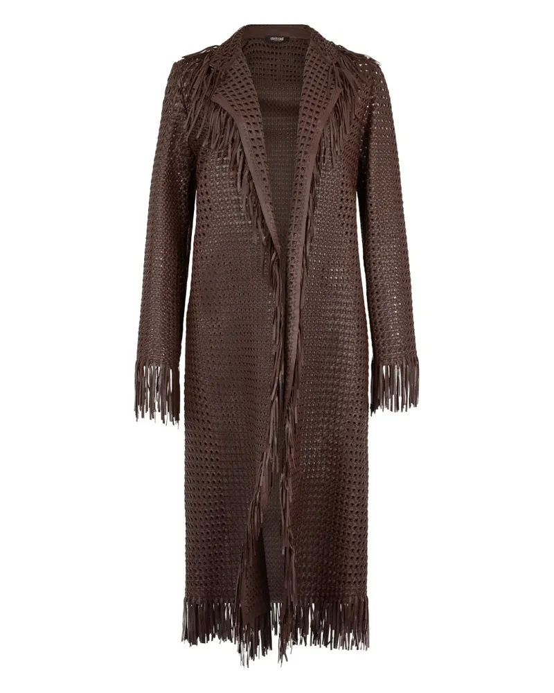 Roberto Cavalli Mantel aus Leder - Braun Braun