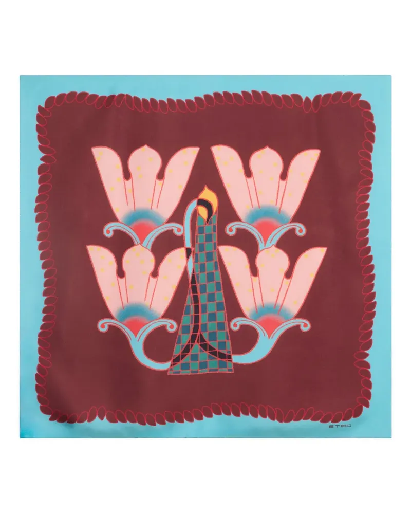 Etro Seidenschal mit platziertem Motiv - Rot Rot