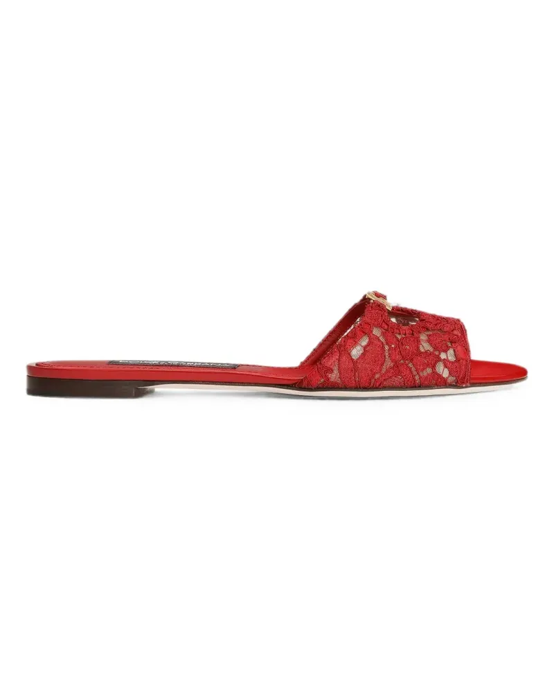 Dolce & Gabbana Pantoletten mit Spitze - Rot Rot