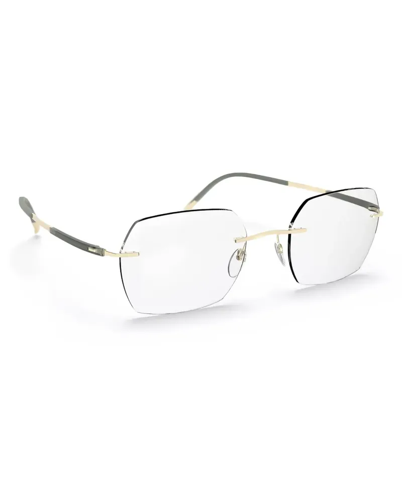 Silhouette Brille mit geometrischem Gestell - Schwarz Schwarz
