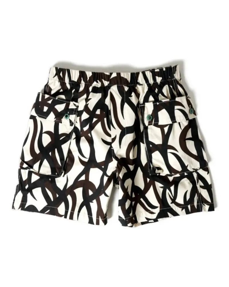 Brain Dead abstract-print shorts - Weiß Weiß