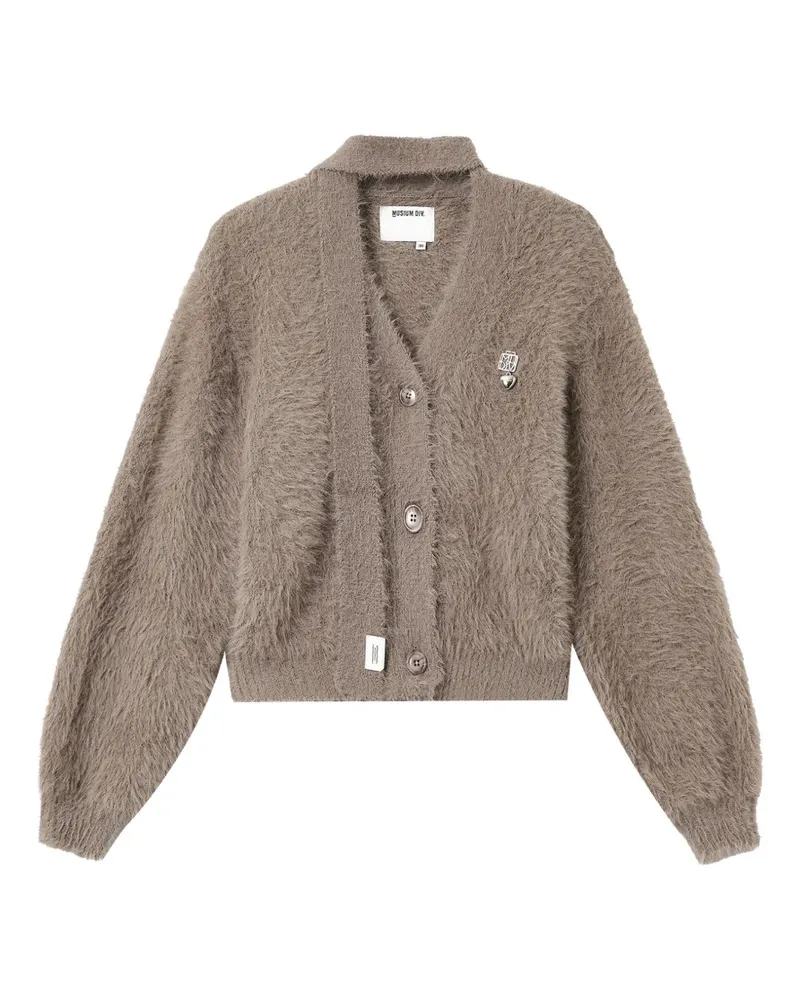 Musium Div. Fuzzy Cardigan mit Schaldetail - Nude Nude