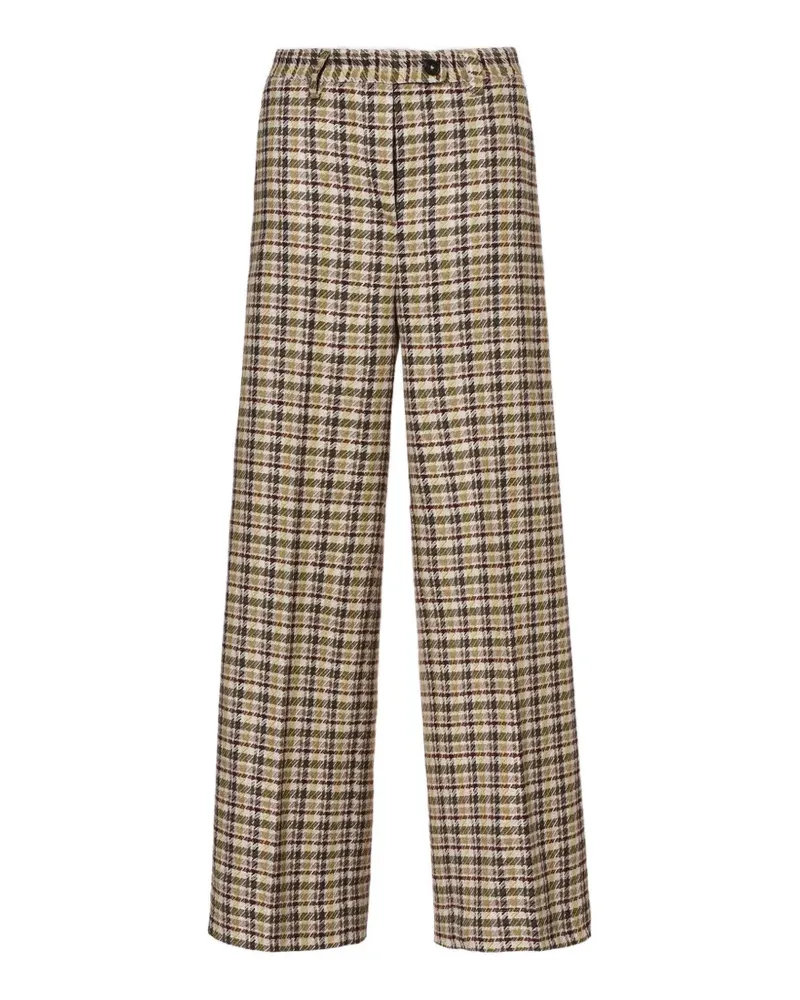 Massimo Alba check-pattern wide-leg trousers - Nude Nude