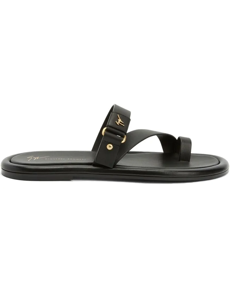 Giuseppe Zanotti Sandalen mit Logo-Schild - Schwarz Schwarz