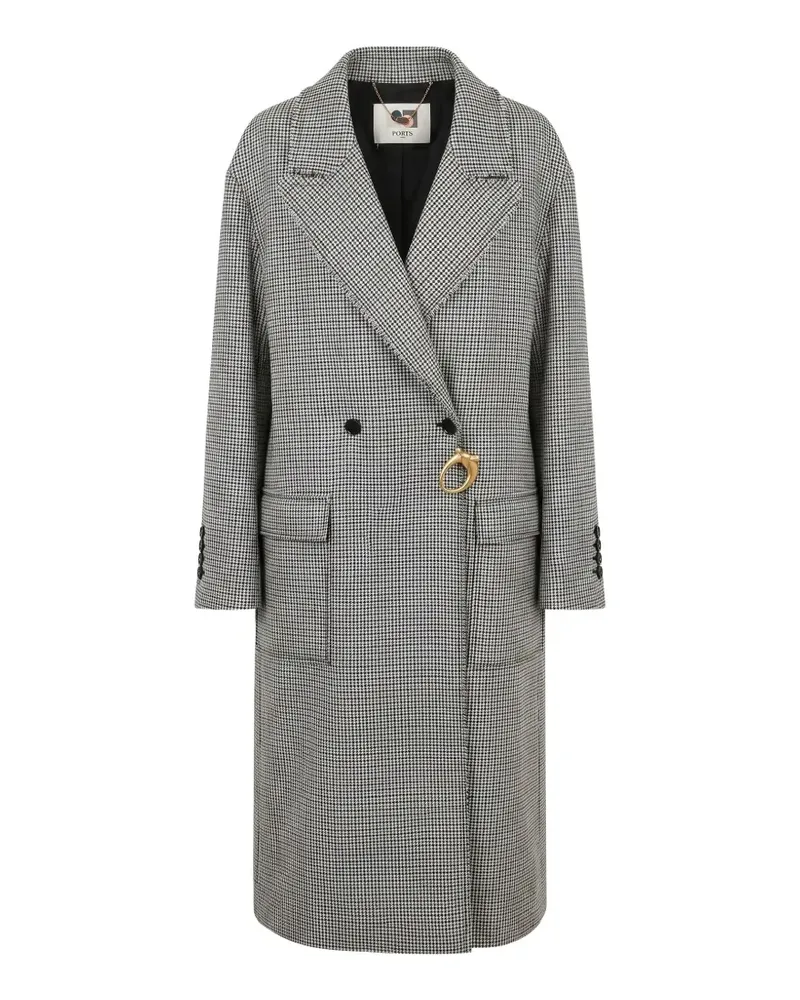 Ports 1961 Mantel mit Hahnentrittmuster - Grau Grau