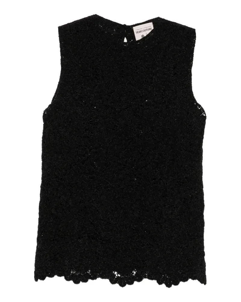 Semicouture Trägershirt mit Rundhalsausschnitt - Schwarz Schwarz