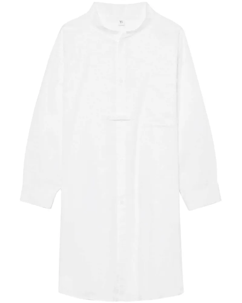 Yohji Yamamoto long-sleeve cotton dress Weiß