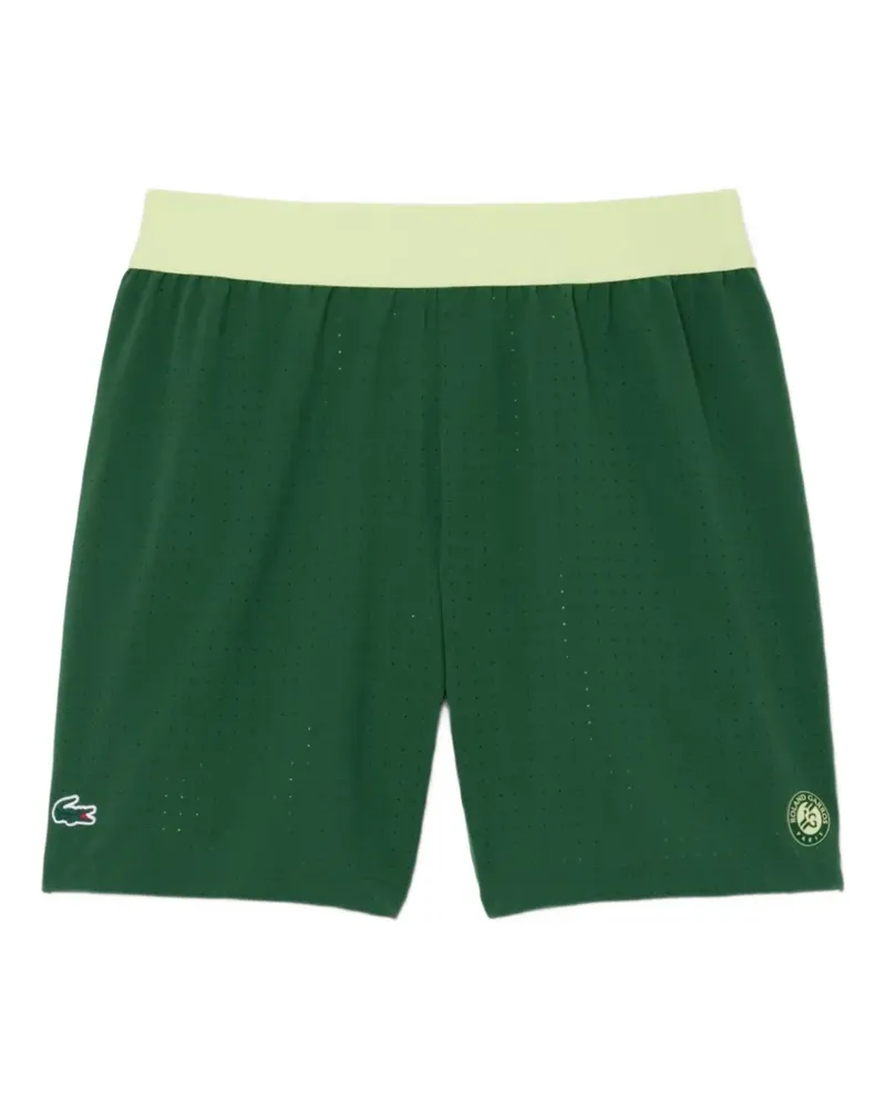 Lacoste x Roland Garros perforierte Shorts - Grün Grün