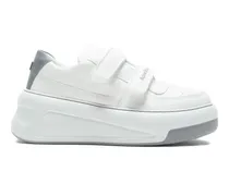 Plateau-Sneakers mit Klettverschluss - Weiß