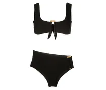 Texturierter Bikini - Schwarz
