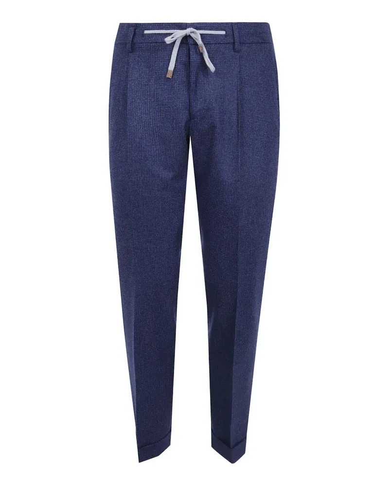 BARBA Hose mit Karomuster - Blau Blau