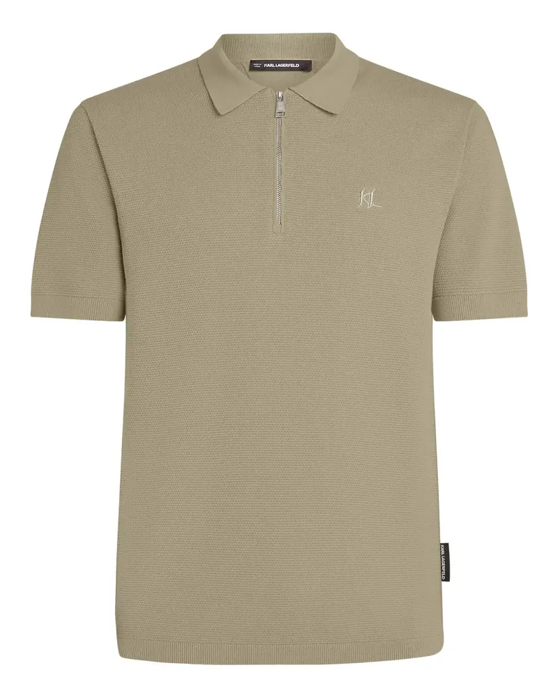 Karl Lagerfeld Poloshirt mit Reißverschluss - Nude Nude