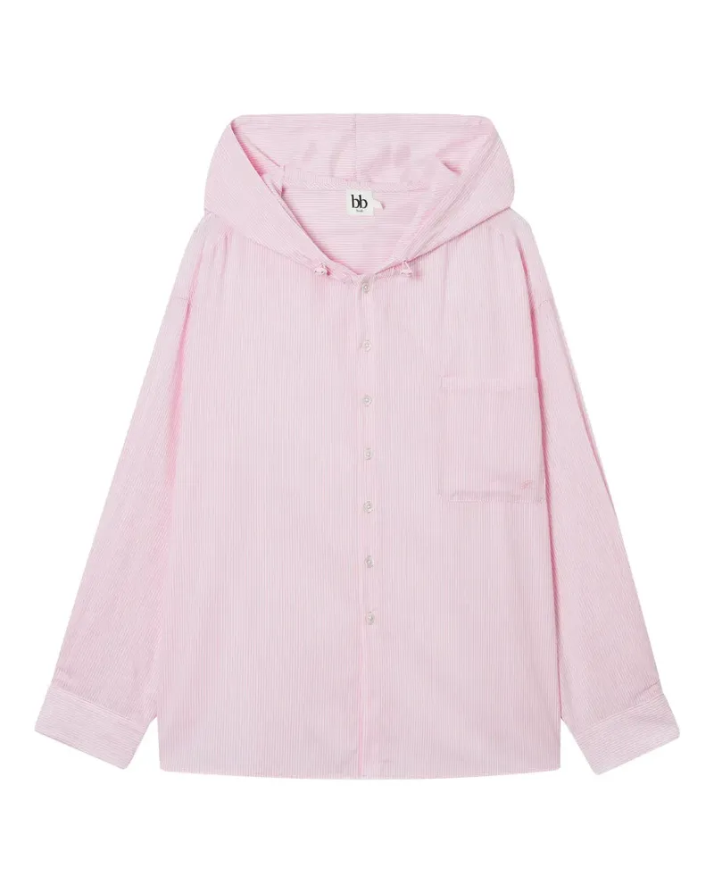b+ab Gestreiftes Hemd mit Kapuze - Rosa Rosa