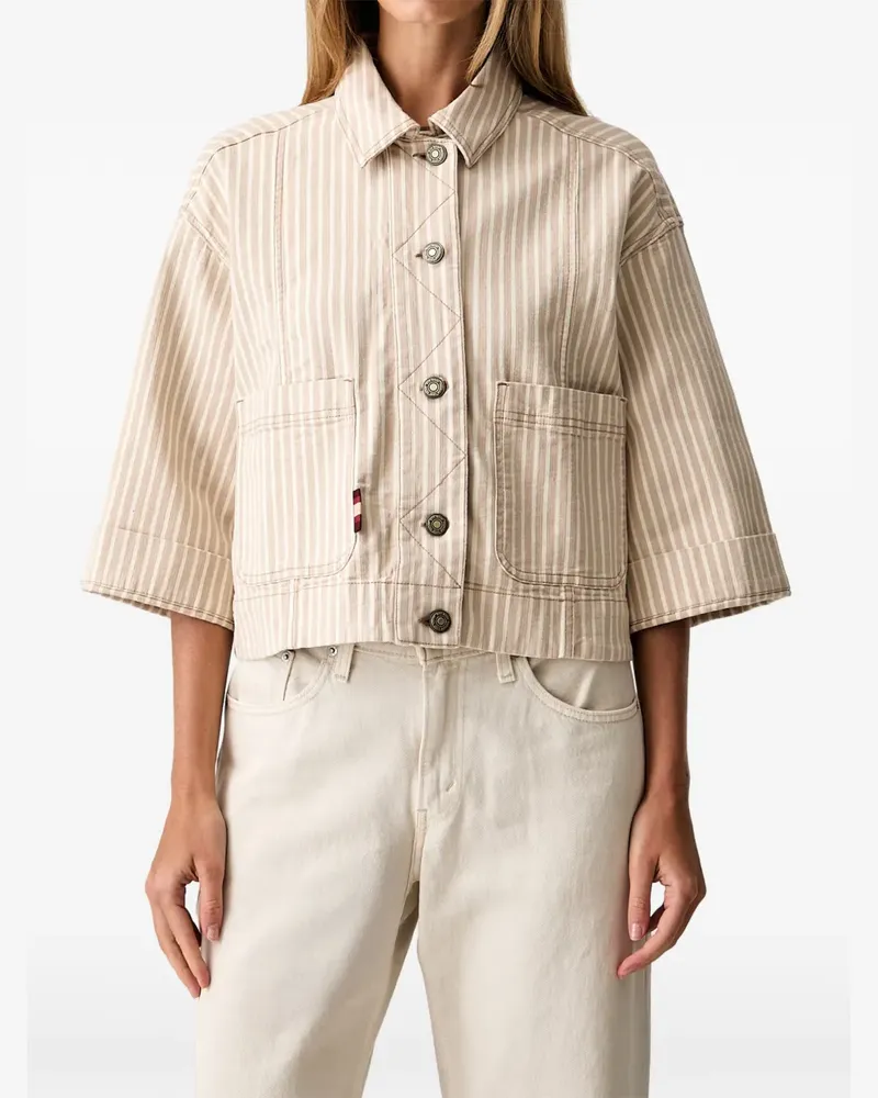Mos Mosh Gestreifte Reine Jacke - Nude Nude