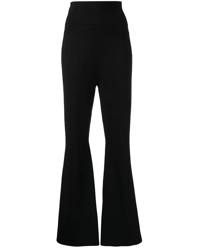 Stella McCartney Ausgestellte High-Waist-Hose - Schwarz Schwarz