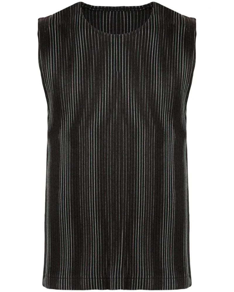 Issey Miyake Plissiertes Trägershirt - Schwarz Schwarz