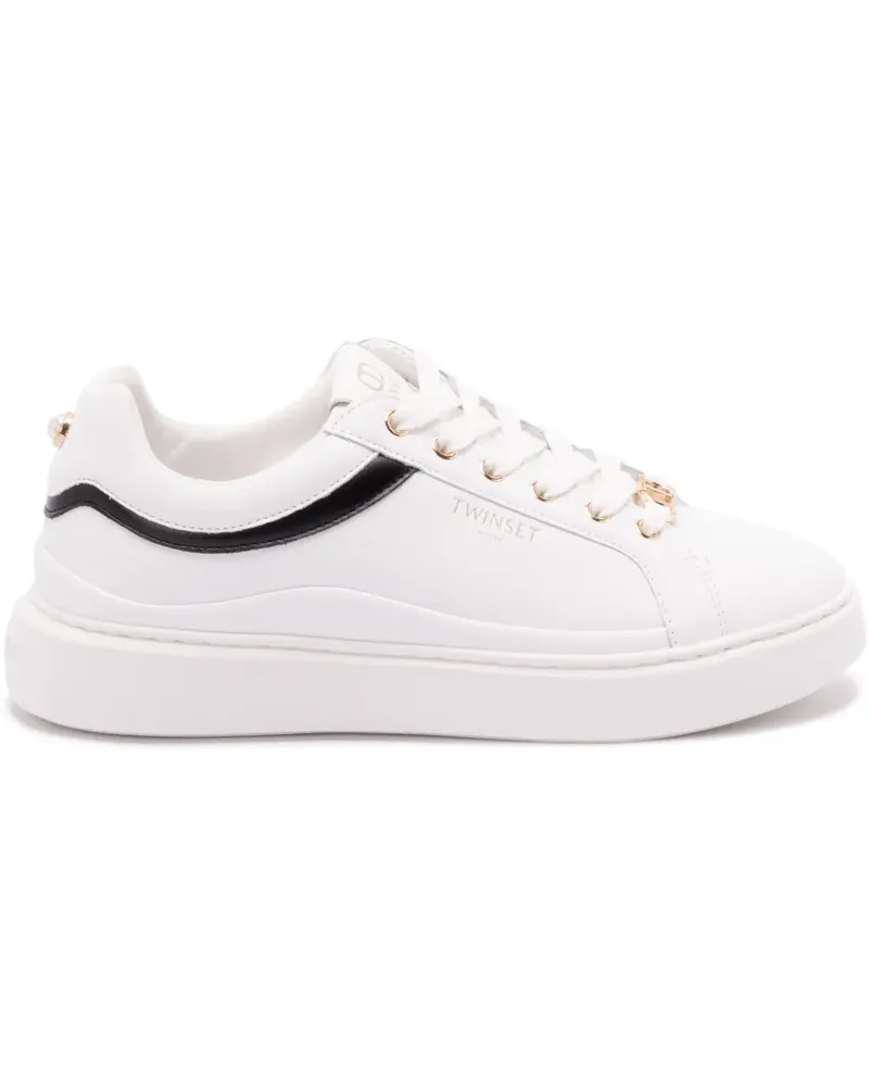 Twin-Set Sneakers mit Lederbesatz - Weiß Weiß