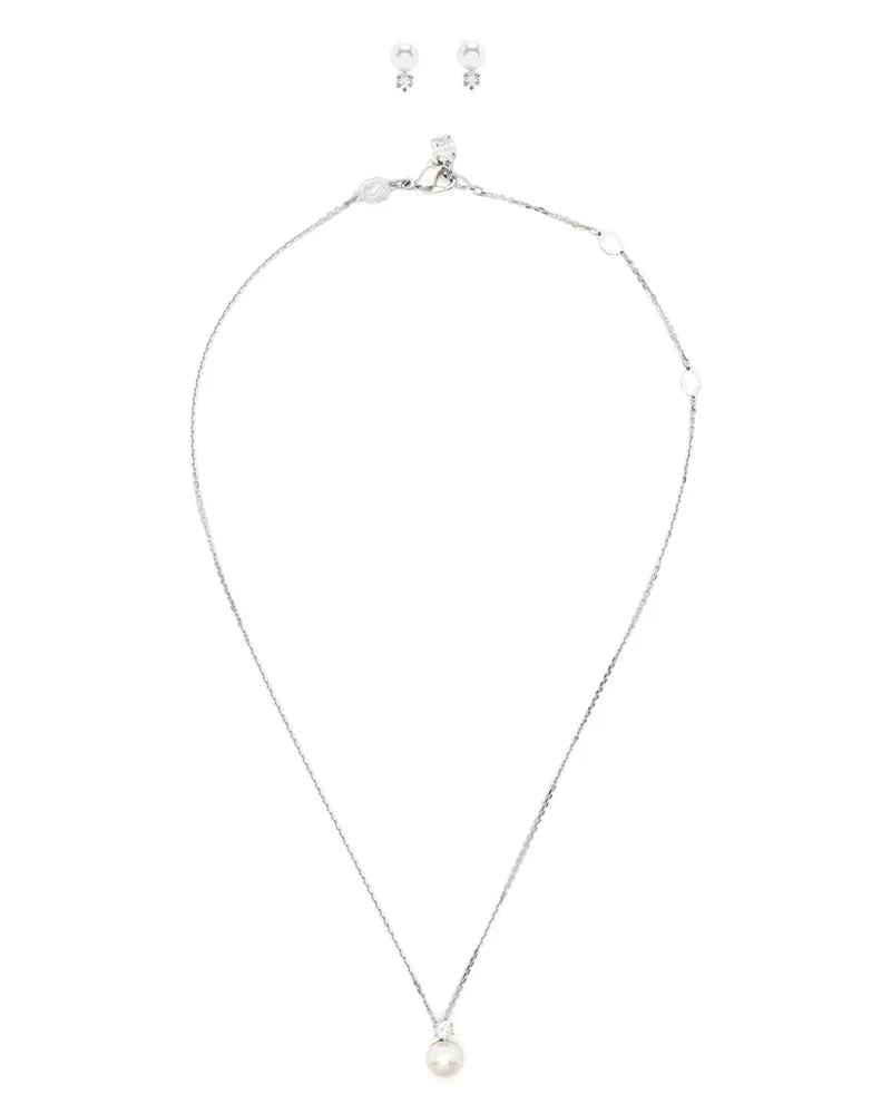 Swarovski Matrix Set aus Ohrringen und Halskette - Silber Silber