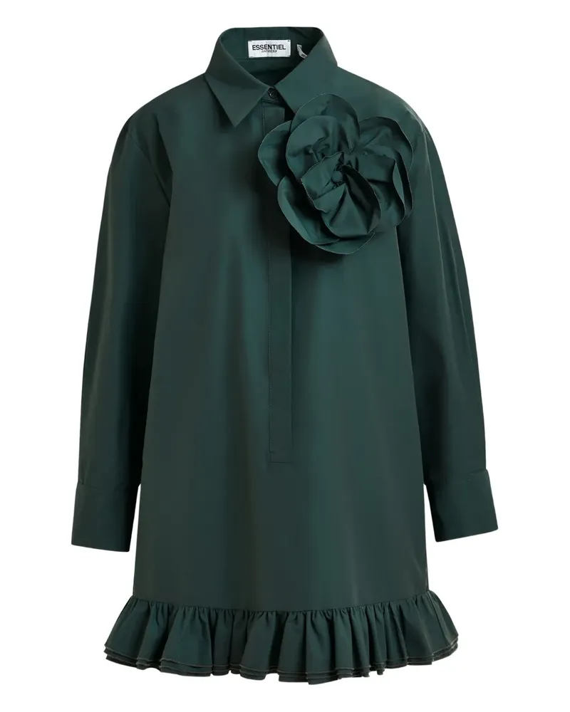 Essentiel Verziertes Minikleid mit Rüschensaum - Grün Grün