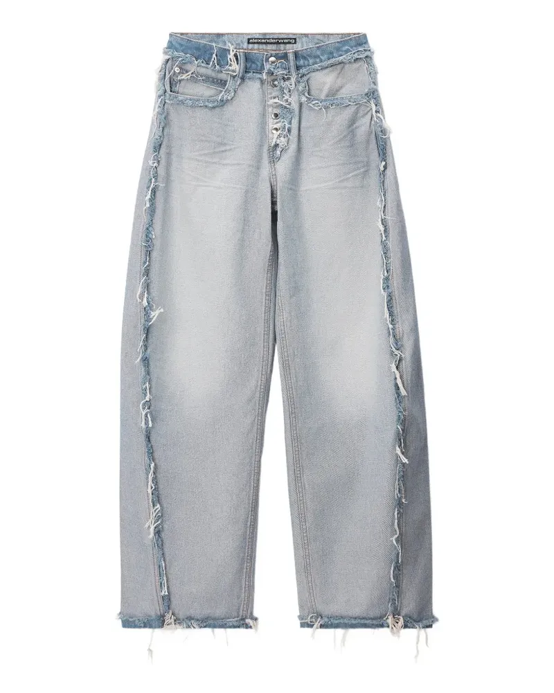 Alexander Wang frayed-edge wide-leg jeans - Blau Blau