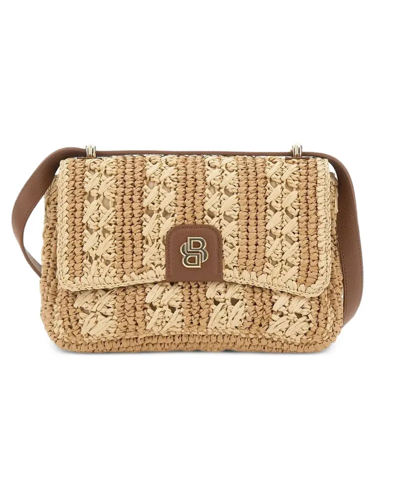HUGO BOSS Double B straw shoulder bag - Nude Nude