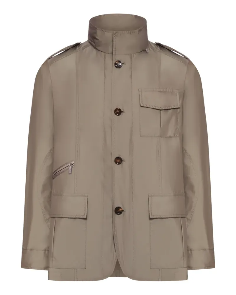 MOORER Porto-KM Jacke mit geknöpften Taschen - Nude Nude