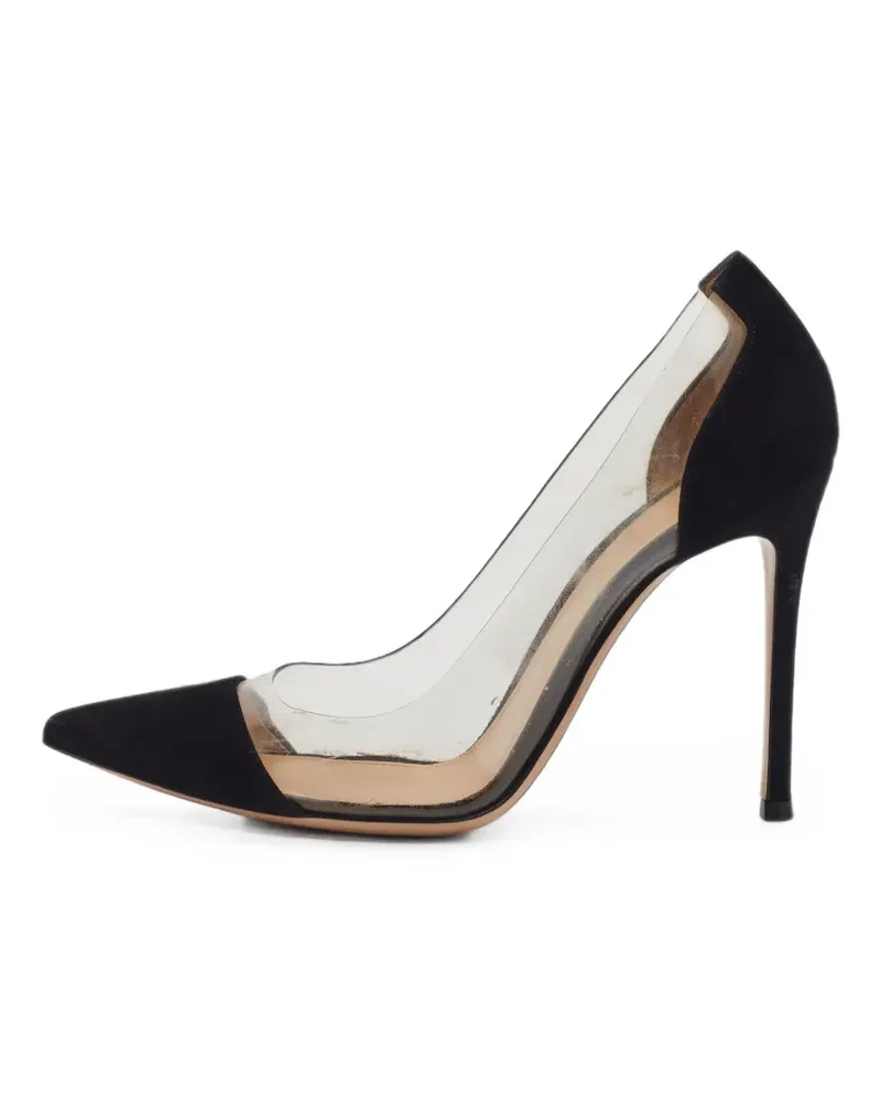Gianvito Rossi Plexi Pumps mit spitzer Kappe - Schwarz Schwarz