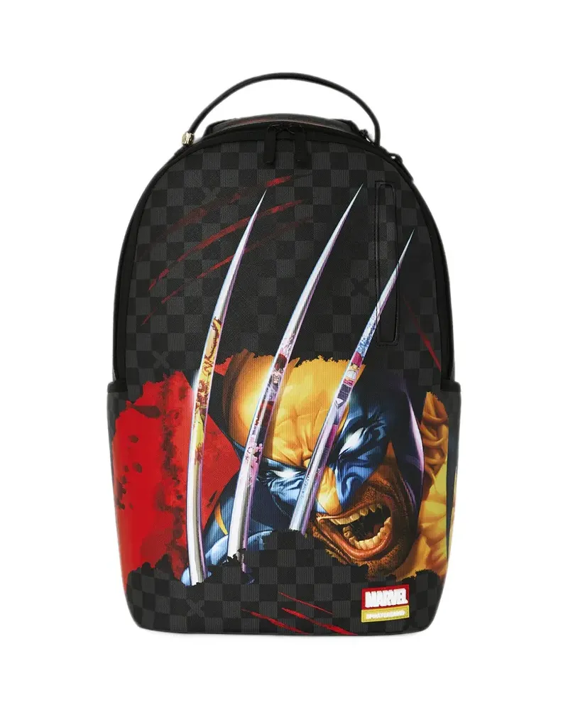 Sprayground x Marvel Wolverine Sharkmouth Tear Up Rucksack - Schwarz Schwarz