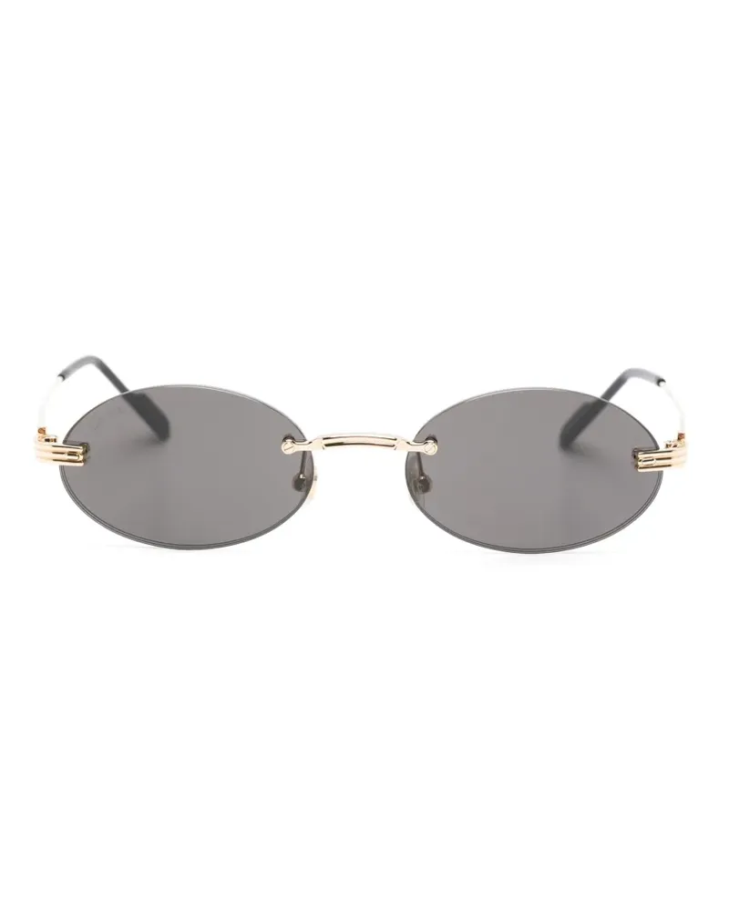 Cartier Rahmenlose Sonnenbrille mit ovalem Gestell - Gold Gold