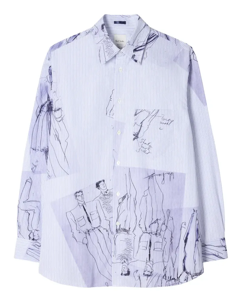 Paul Smith Gestreiftes Oversized-Hemd - Blau Blau