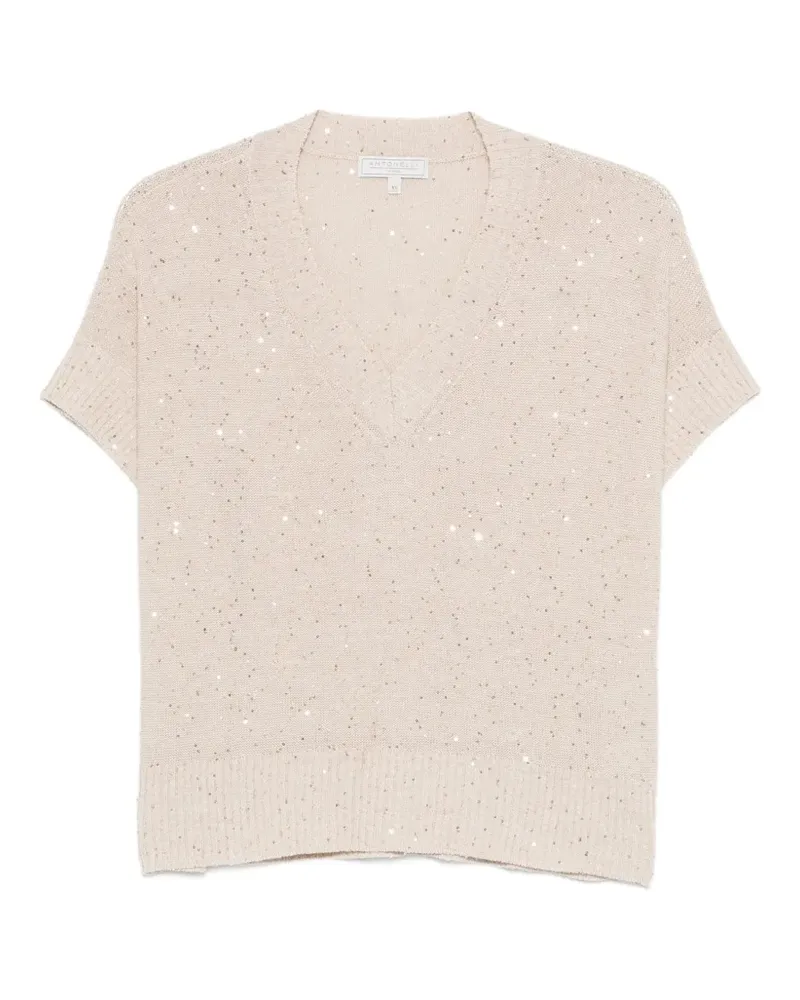 Antonelli Firenze V-neck T-shirt - Nude Nude