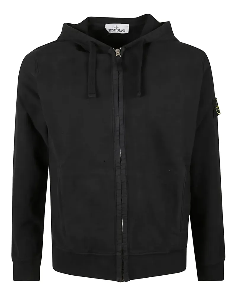 Stone Island zip hooded knitwear - Schwarz Schwarz