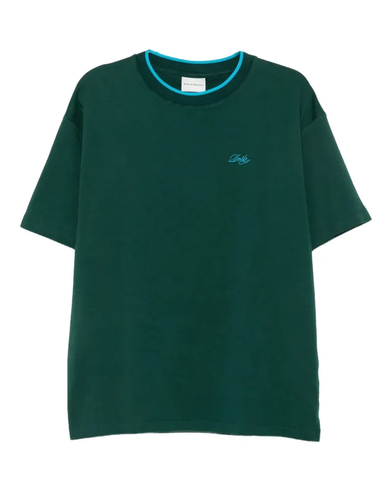 Drôle de Monsieur Drôle Belissima logo-embroidered T-shirt - Grün Grün