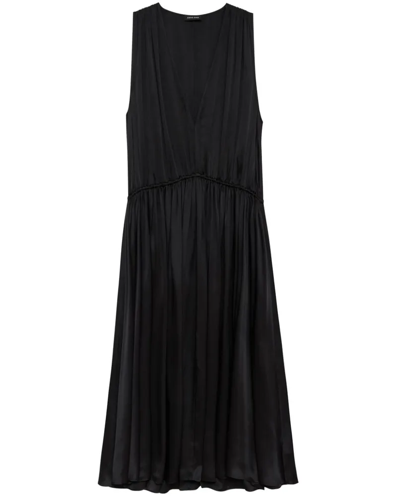 Anine Bing Mia Maxikleid aus Seide - Schwarz Schwarz