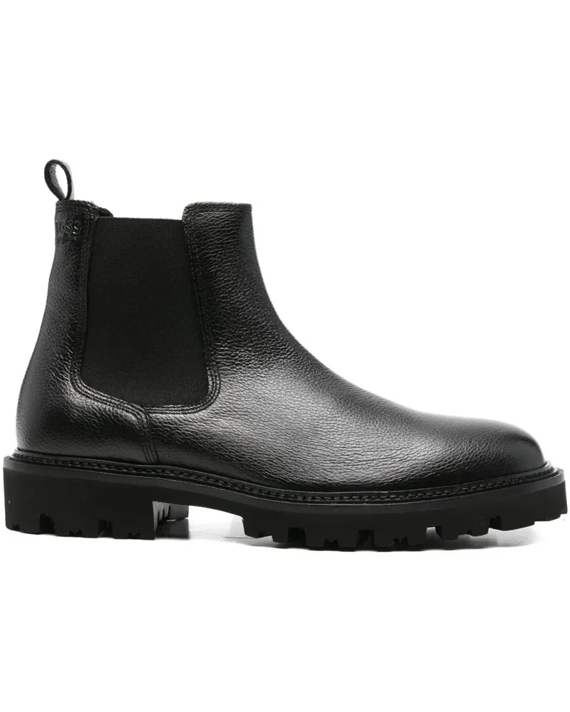 HUGO BOSS textured Chelsea boots - Schwarz Schwarz