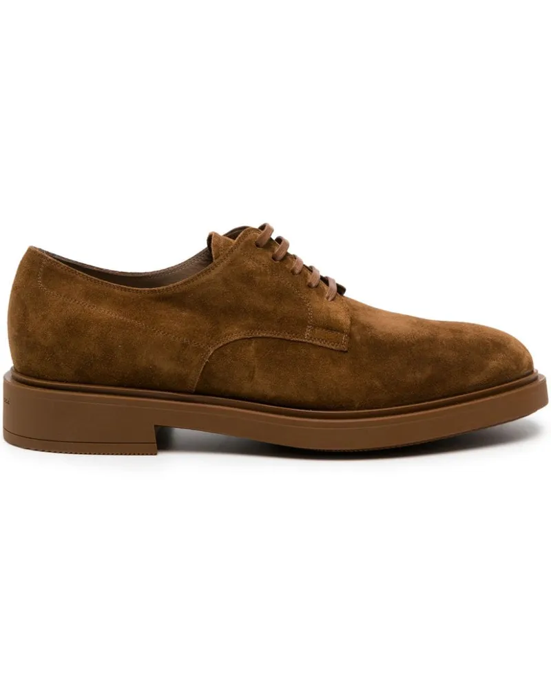 Gianvito Rossi William Derby-Schuhe aus Wildleder Braun
